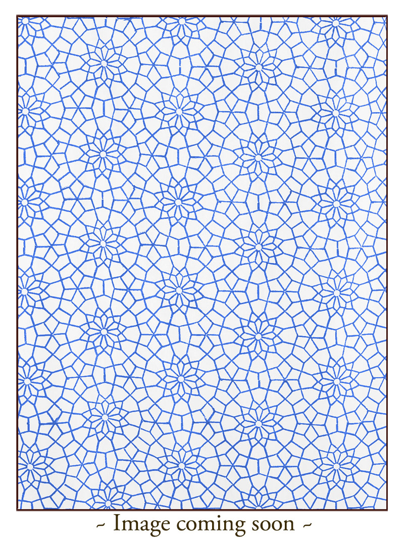 Royal Mansour Lapis ~ Moroccan Geometric Trellis Shower Curtain